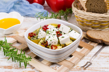 Traditional white cheese slices