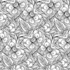 Black and white abstract seamless pattern.