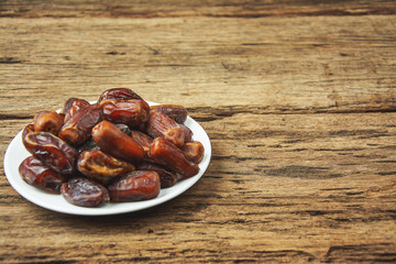 date palm fruit or kurma , ramadan food , image Vintage style