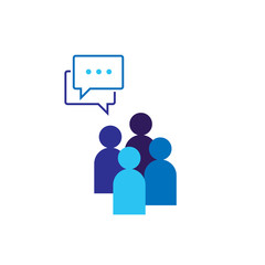 Fototapeta premium People Icon. Social talk network group logo symbol. Business corporate team working together. Crowd sign. Leadership or community concept. Vector illustration in flat style.