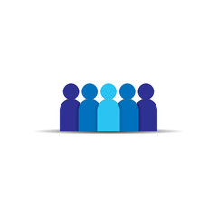 People Icon. Business corporate team working together. Social network group logo symbol. Crowd sign. Leadership or community concept. Vector illustration in flat style.