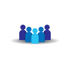 People Icon. Business corporate team working together. Social network group logo symbol. Crowd sign. Leadership or community concept. Vector illustration in flat style.