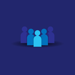 People Icon. Business corporate team working together. Social network group logo symbol. Crowd sign. Leadership or community concept. Vector illustration in flat style.