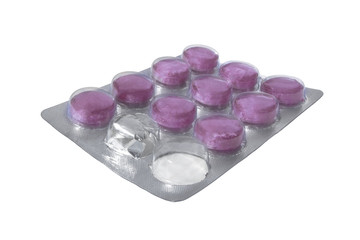 Purple cough sore throat pastille