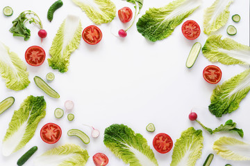 Wallpaper abstract composition of  vegetables. Food pattern vegetables. 