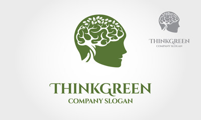 Think Green vector logo template. Simple work and adjusted to suit your business.