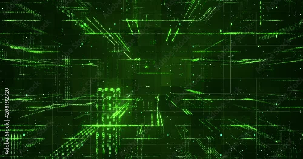 Poster Digital binary code background loop - Fly through abstract 3D rendering of a scientific technology data binary code network conveying connectivity, complexity and data flood of modern digital age