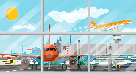 Plane before takeoff