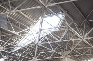 Structure of steel roof frame for building construction