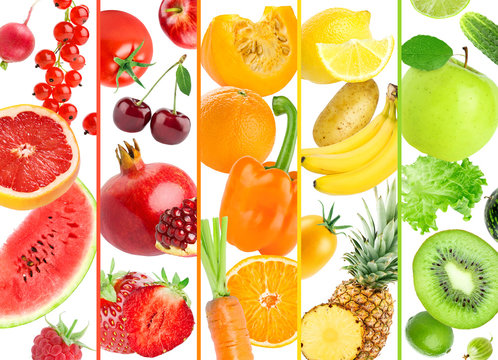 Background of color fruits and vegetables