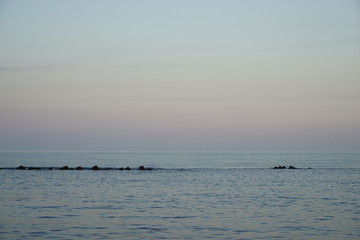 夕暮れ時の海