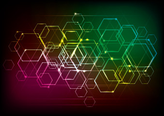 Obraz premium Abstract technology background for geometrical graphic concept design.use layer overlay effect.