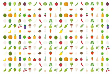 vegetables fruits organic background. vector illustration