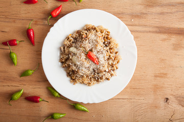 dish of lentils and rice