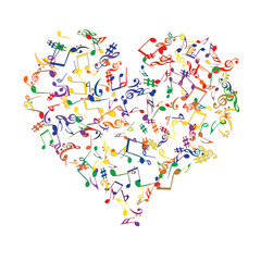 Musical Signs. Modern Background with Notes. Vector Element for Musical Poster, Banner, Advertising, Card. Minimalistic Simple Background.