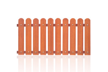 house wooden fence or garden fence clean new on white background with clipping path