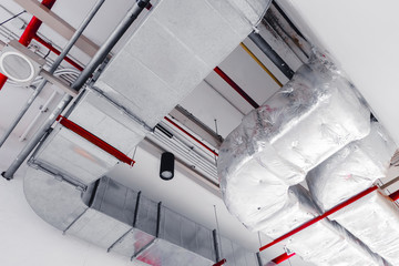 ceiling chilling airpipe airway air ventilation insulation covered