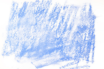Blue pastel stain on a white paper background. Hand painted. Pattern for different design and decoration