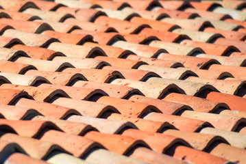 Background of old roof tiles