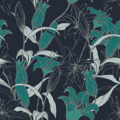 Abstract elegance pattern with floral background.