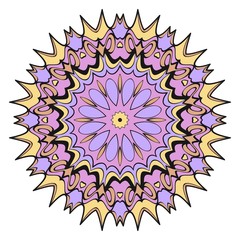 Circle pattern. Hand draw Mandala. Decorative elements. vector illustration. Anti-stress therapy pattern.