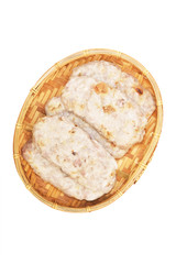 Taro cake on the white background     