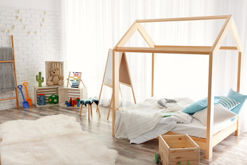 Modern child room interior setting. Idea for home design