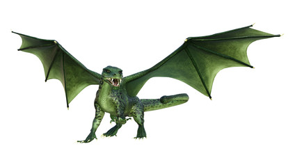 Fototapeta premium 3D Rendering Fantasy Dragon on White