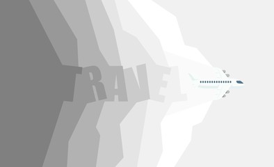 aircraft in the travel on background color, vector illustration