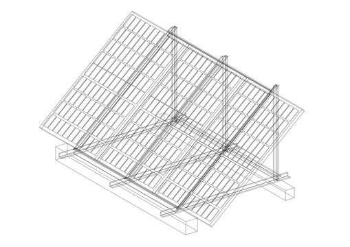 Solar Panels Architect blueprint - isolated