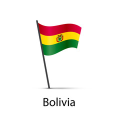 Bolivia flag on pole, infographic element on white