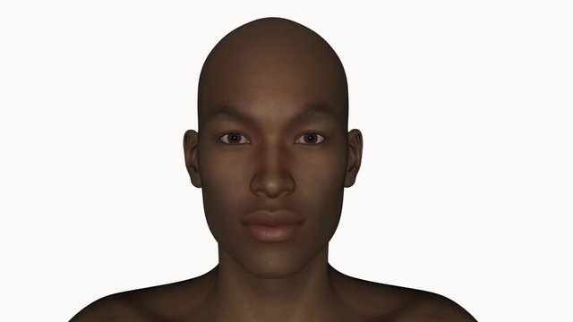 3d model african man face emotions