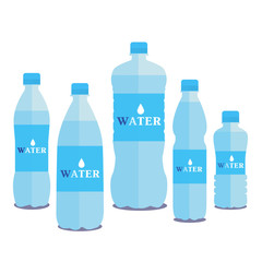 Set of five water bottles