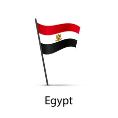 Egypt flag on pole, infographic element on white
