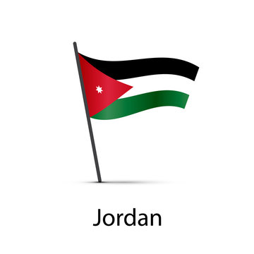Jordan flag on pole, infographic element on white