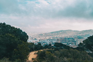 Obraz premium Views from collserola of the city of Barcelona