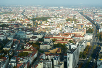 Fototapeta na wymiar Stadtpanorama Blick vom Berliner Fernsehturm 
