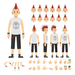Punk casual man fashion vector illustration
