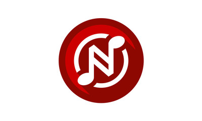 Music Notes / Notation / Initial N for icon/button logo design inspiration