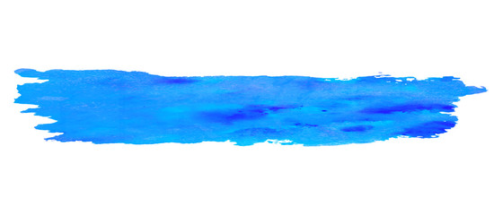 Isolierter Pinselstreifen mit blau türkiser Farbe - obrazy, fototapety, plakaty
