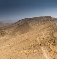 Hiking in israeli stone desert