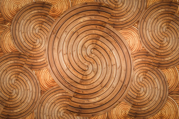 Fototapeta na wymiar Beautiful texture of wooden rings, warm color