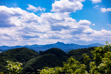 奥武蔵自然公園にある天覧山から眺める関東山地の山々