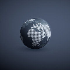 Spotted Earth Globe Design - Global Business, Technology, Globalization Concept, Vector Design Template