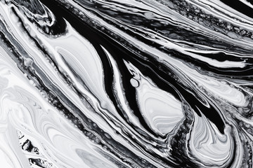 abstract background, white and black mineral oil paint on water
