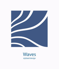 Water Wave Logo abstract design. Cosmetics Surf Sport Logotype c