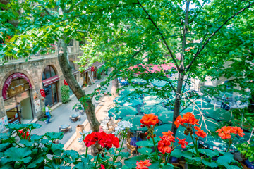 High resolution panoramic view of Koza Han(Silk Bazaar) in Bursa,Turkey © epic_images