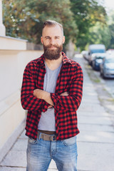 Confident attractive macho young man