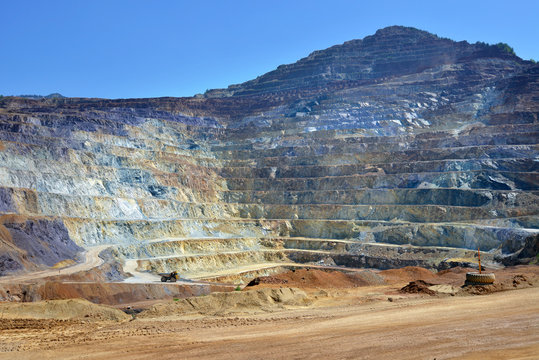 Opencast mining quarry, aerial view