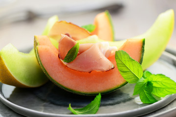 Melone mit Schinken